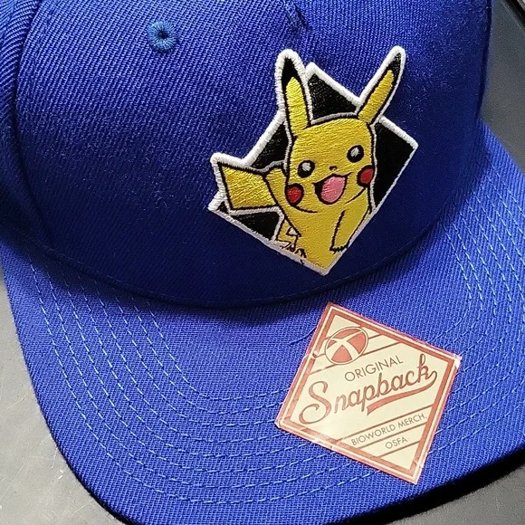 Blue Pikachu Baseball Snapback Cap - Picture 1 of 4
